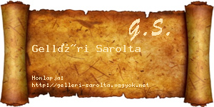 Gelléri Sarolta névjegykártya